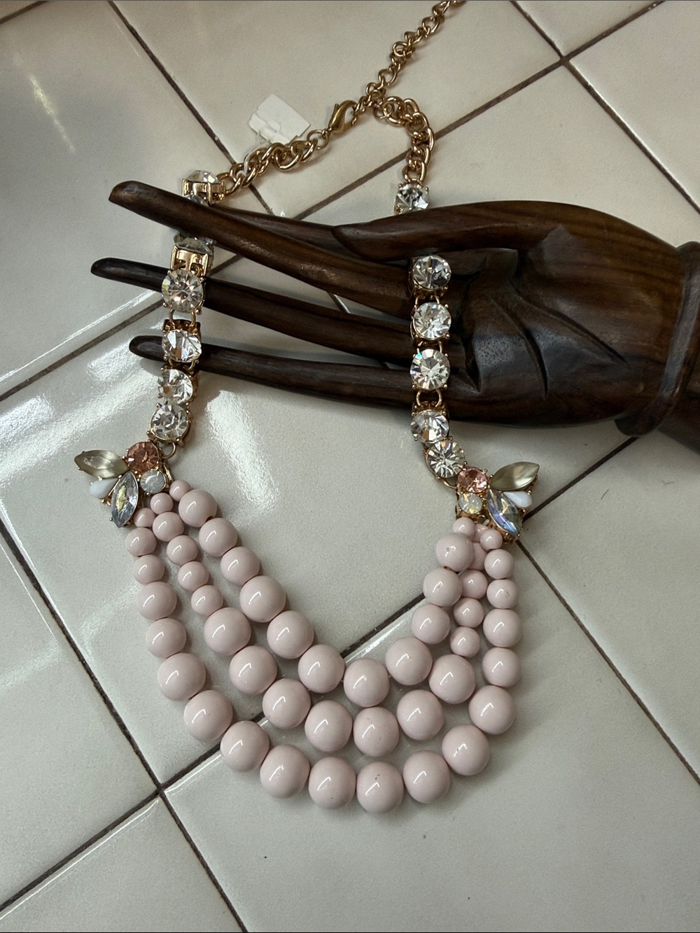 Elegant Pink Beaded Multi-Strand Necklace by